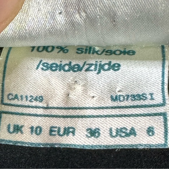 Vintage Laura Ashley Black Silk Beaded Neckline Dress, Size 6 - Picture 7 of 10